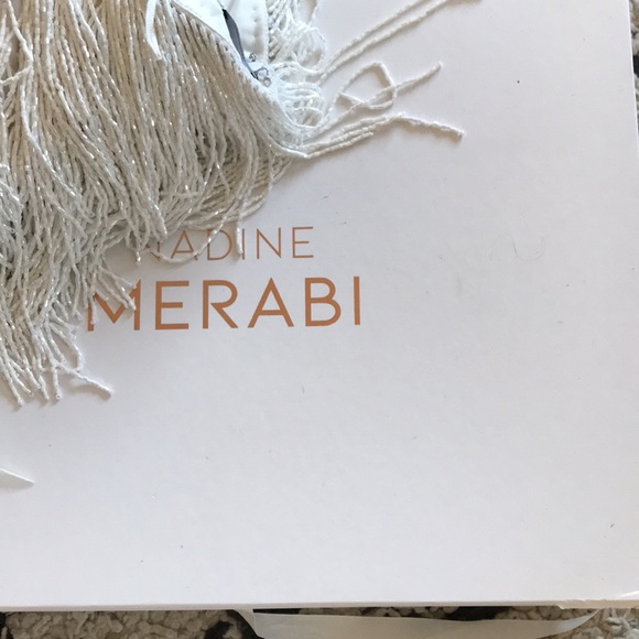 NADINE MERABI Sequin Feather Sara White Co-Ord SKIRT XS 2 - Picture 6 of 11